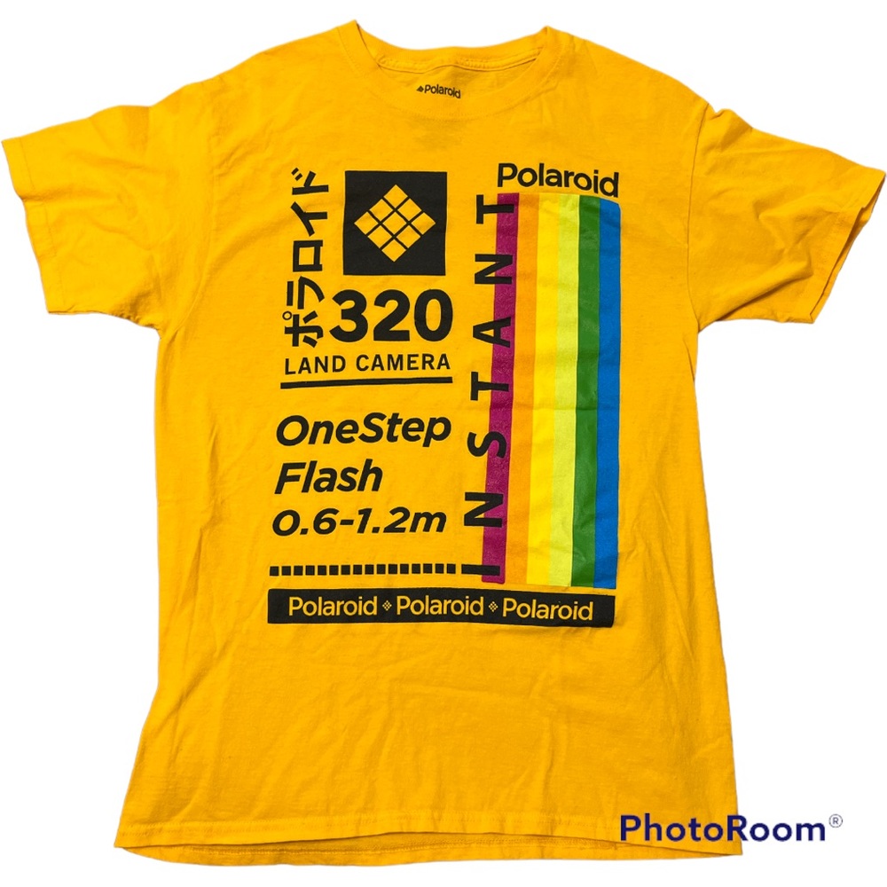Yellow Polaroid, graphic T-shirt, short sleeve
